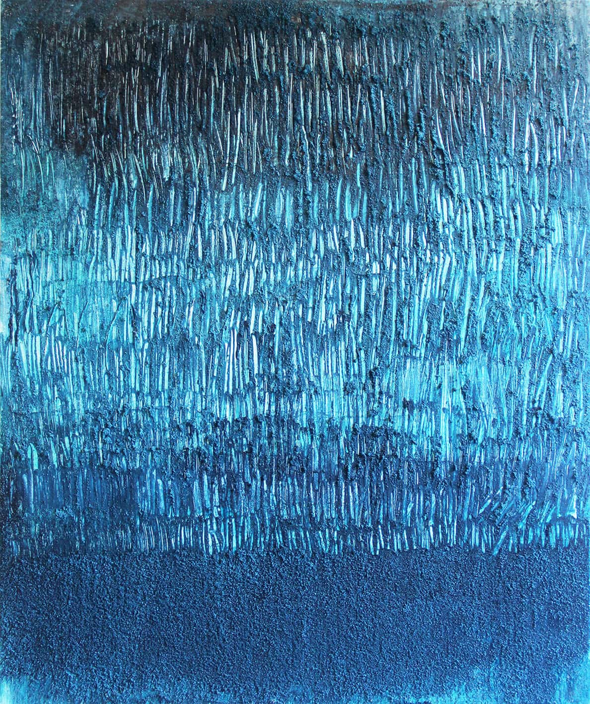Lagoon, contemporary abstract painting by Alexis Toublanc inspired by aquatic landscapes, depth perception and organic color transitions
