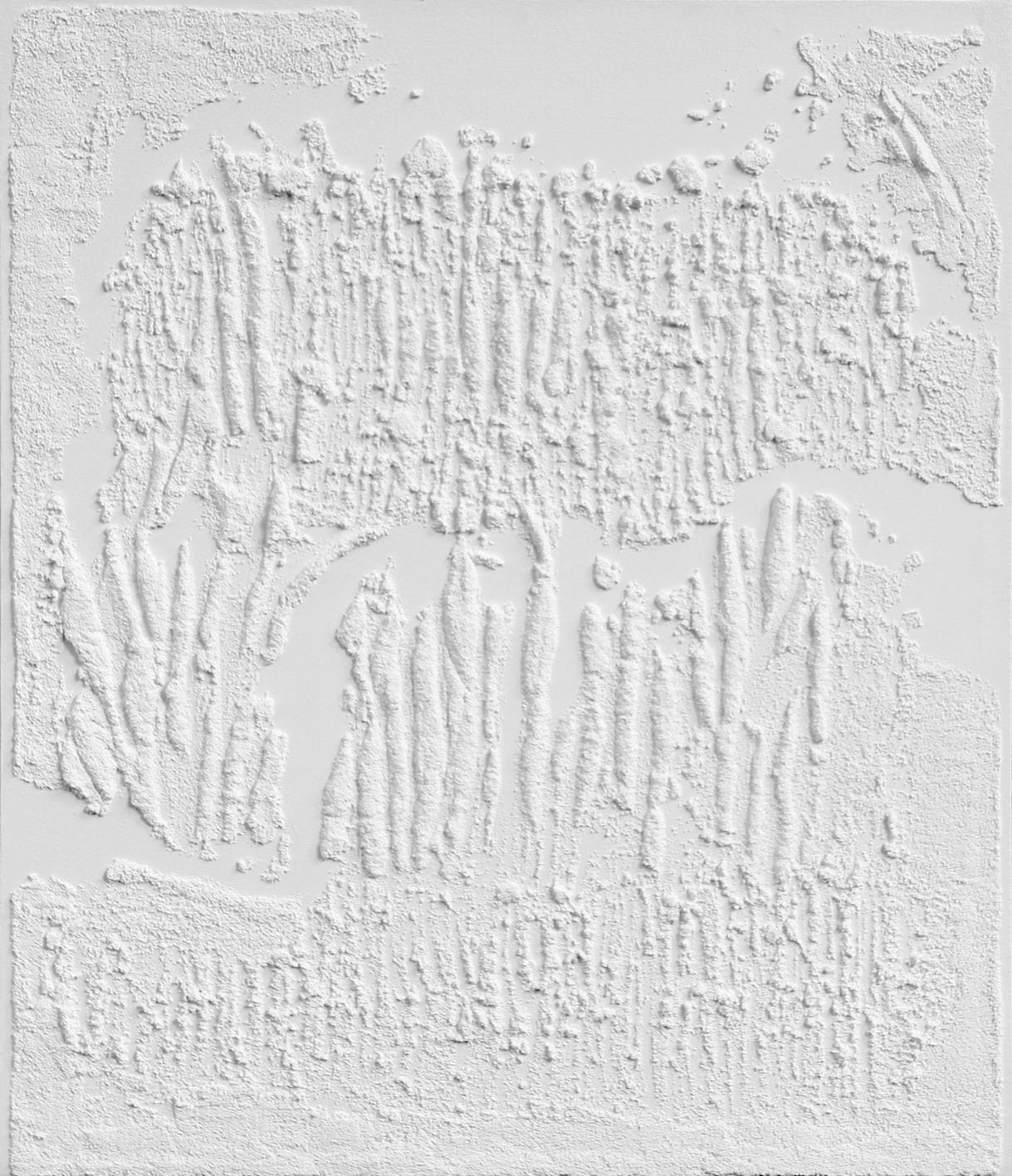 UOON1, contemporary abstract painting by Alexis Toublanc focused on material tension, structural balance and subtle visual disruption