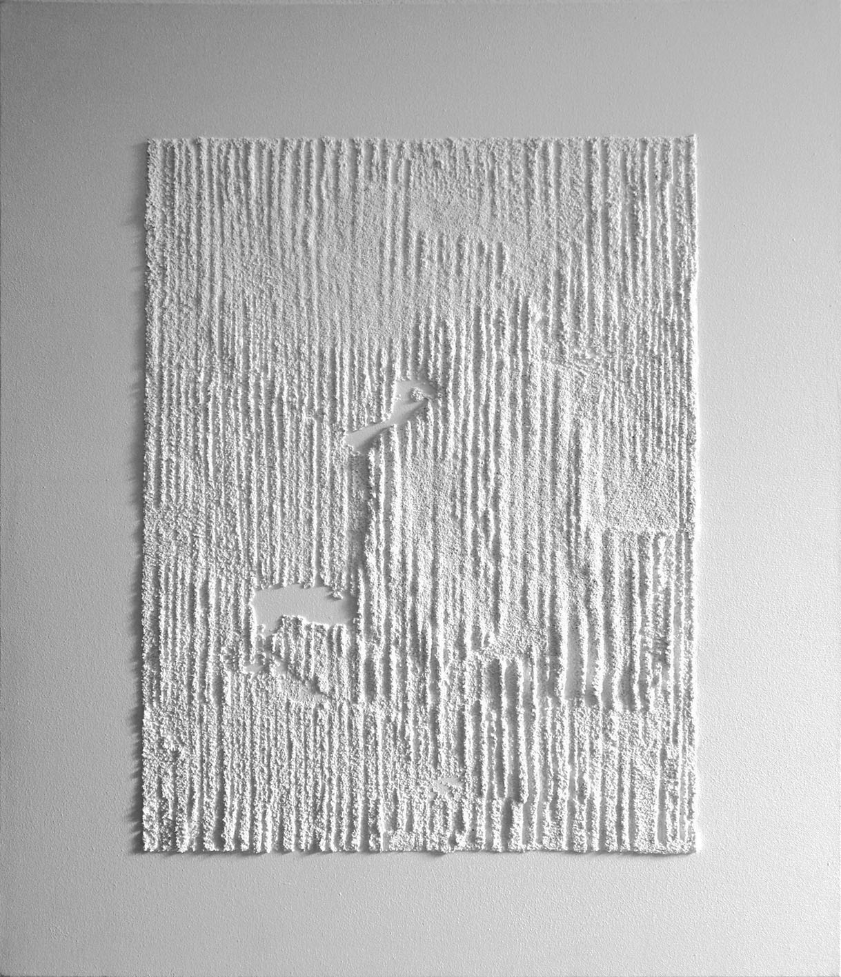 Verticalis, contemporary abstract painting by Alexis Toublanc featuring vertical structures, layered textures and a restrained chromatic palette